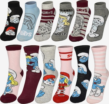 Die Schlümpfe Socken 'Adventskalender' in Mischfarben: Vorderseite
