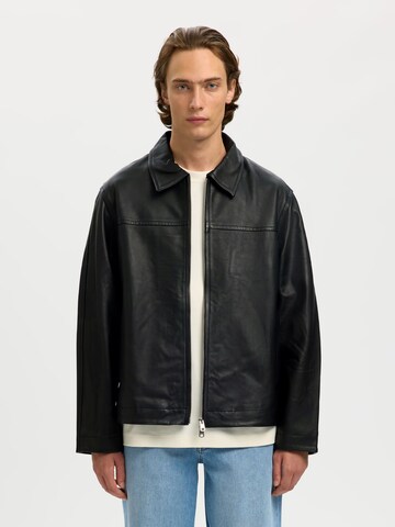 SELECTED - Chaqueta de entretiempo en negro: frente