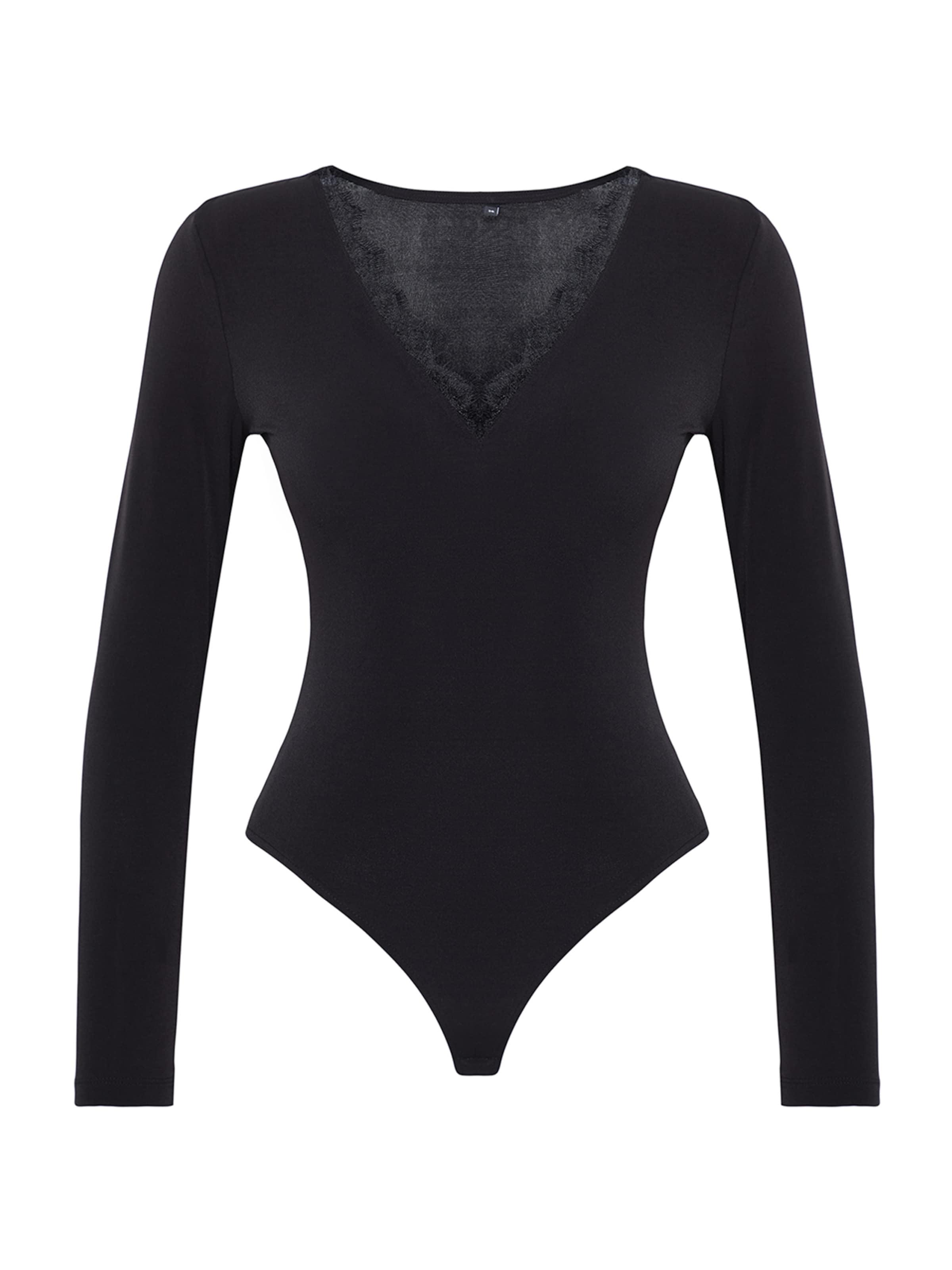 Trendyol Shirt bodysuit in Black: front