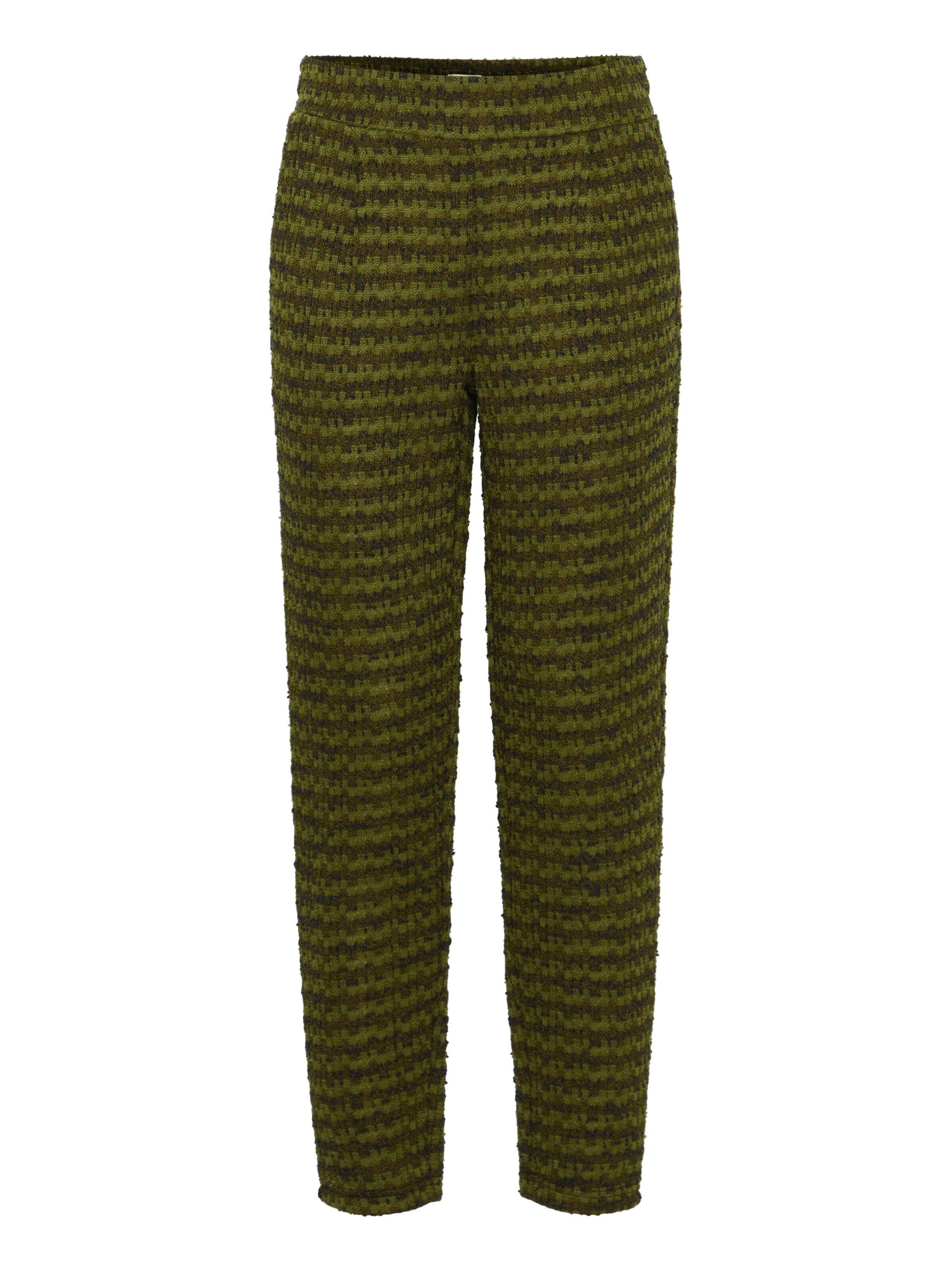 ICHI Tapered Pleat-front trousers 'IHKate Mosley' in Green: front
