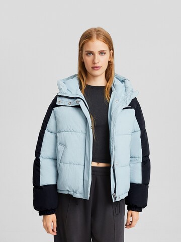 Bershka Between-season jacket in Blue: front