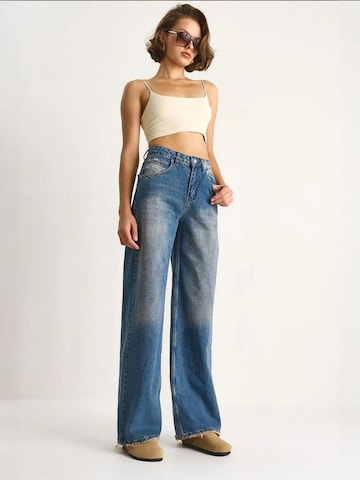 Bianco Lucci Wide leg Broek 'Hose' in Blauw: voorkant
