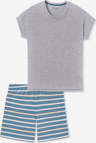SCHIESSER Short Pajama Set 'Casual Essentials' in Blue: front