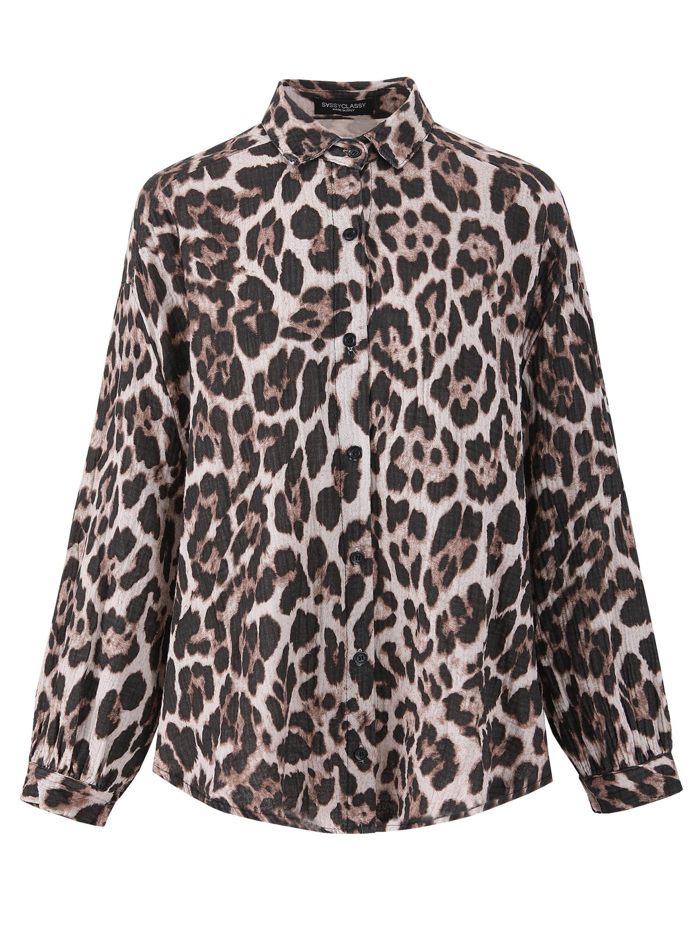 SASSYCLASSY Blouse in Bruin: voorkant