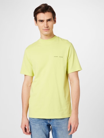 Samsøe Samsøe جينز مضبوط قميص 'Norsbro' بلون أخضر: الأمام
