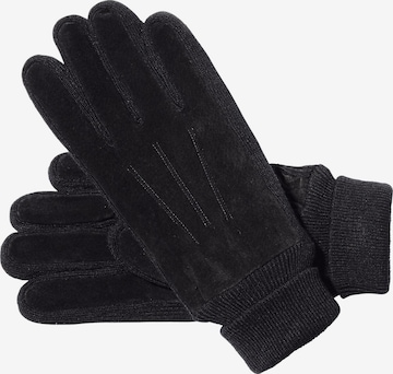 Charles Colby Full Finger Gloves ' Lord Hazels ' in Black: front