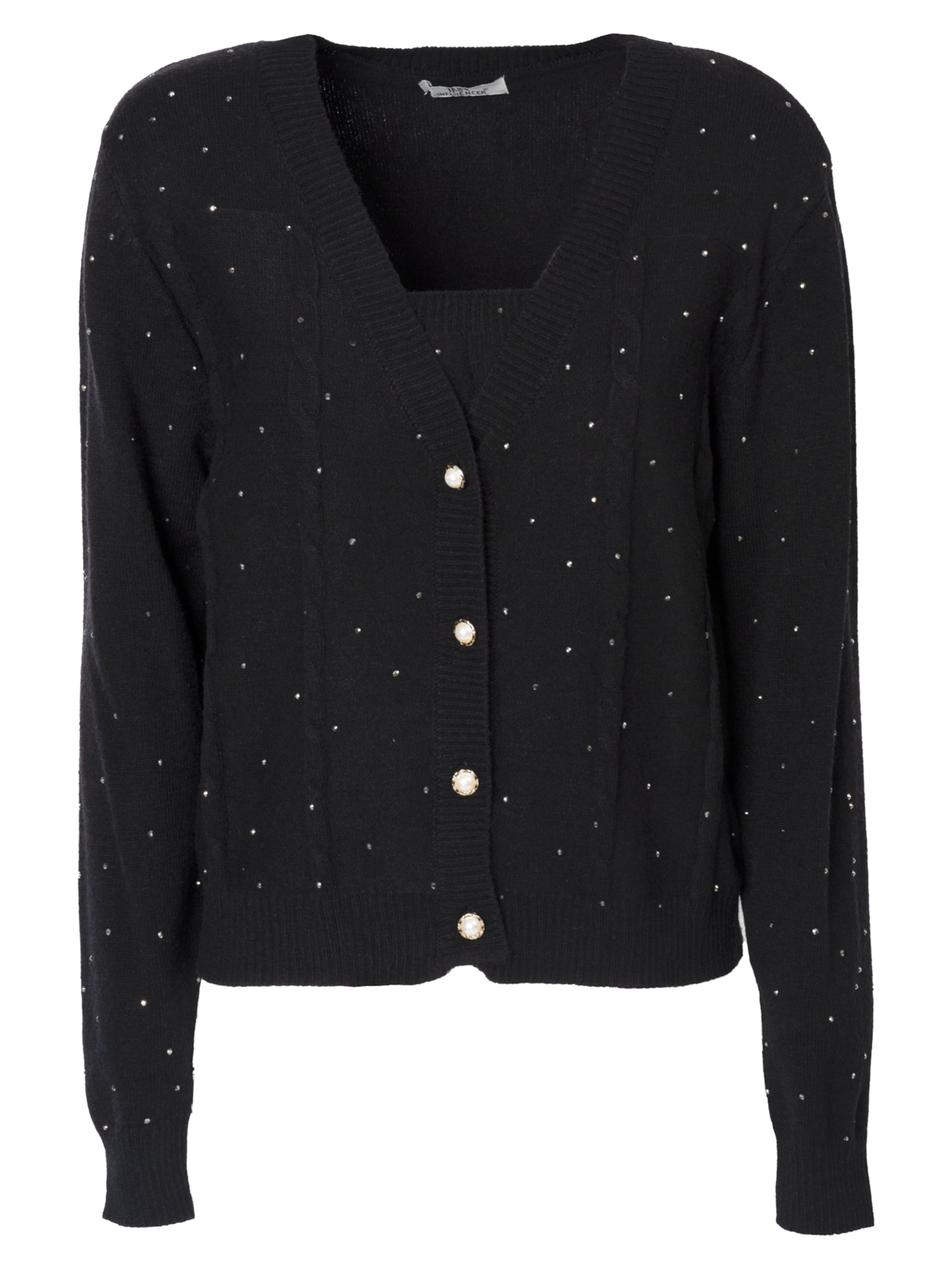 Influencer Cardigan i sort: forside