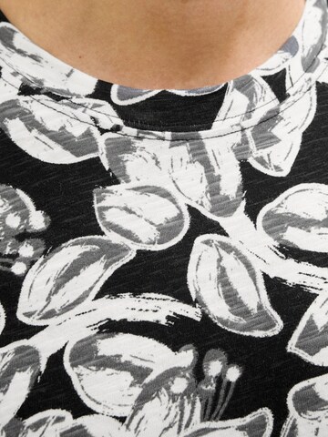 JACK & JONES Shirt 'JORSPLIT AOP TEE' in Zwart
