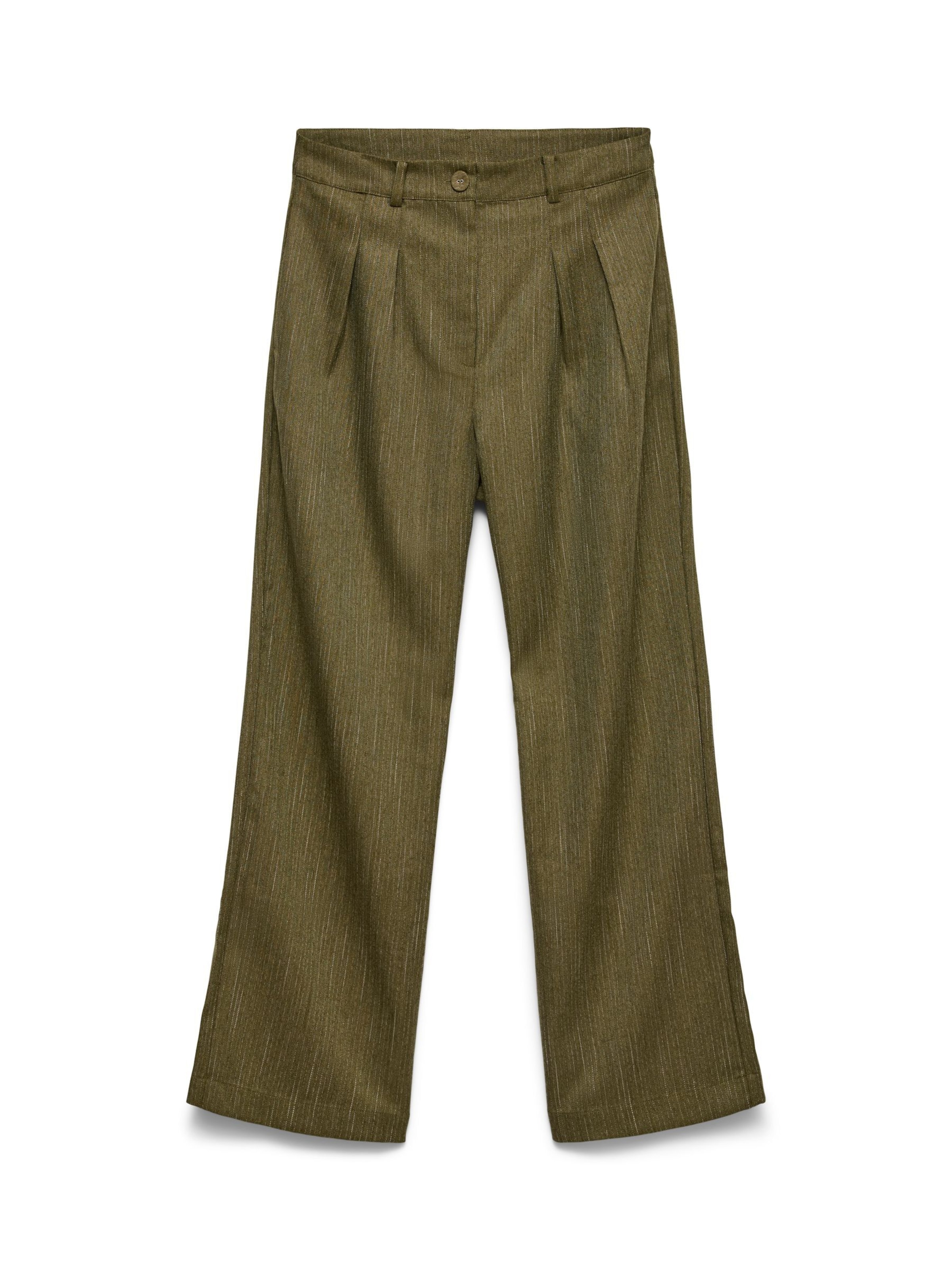 VERO MODA regular Bukser med lægfolder 'KYLAN' i grøn: forside