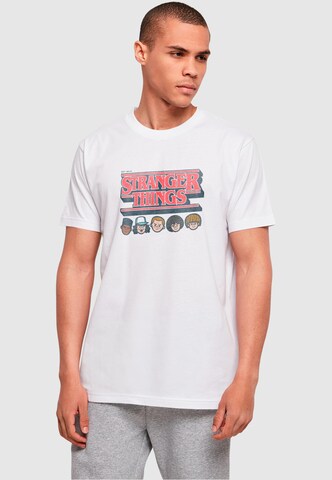 ABSOLUTE CULT Shirt 'Stranger Things - Caricature' in White: front