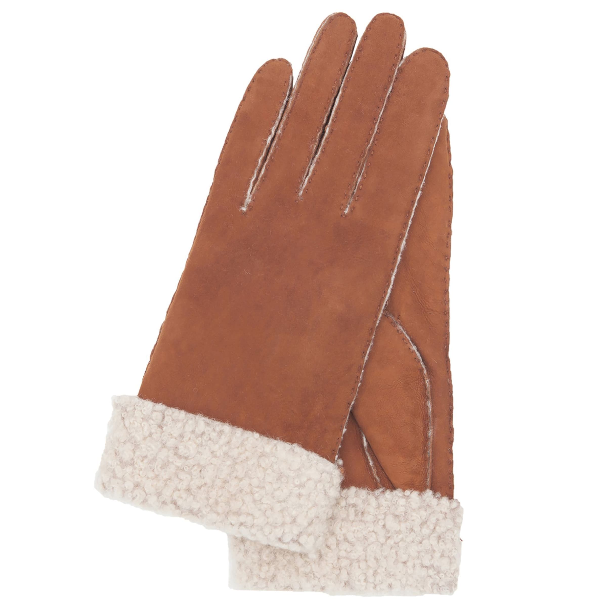 KESSLER Full finger gloves 'Edda' in Brown: front