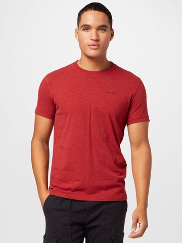 T-Shirt 'THANE' Pepe Jeans en rouge : devant