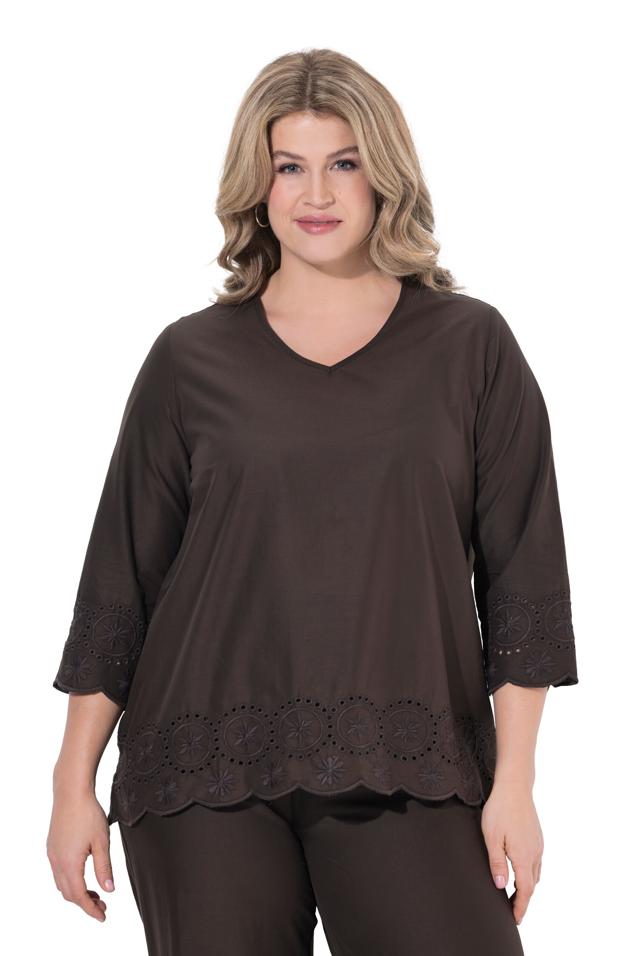 Ulla Popken Bluse in Braun: Vorderseite