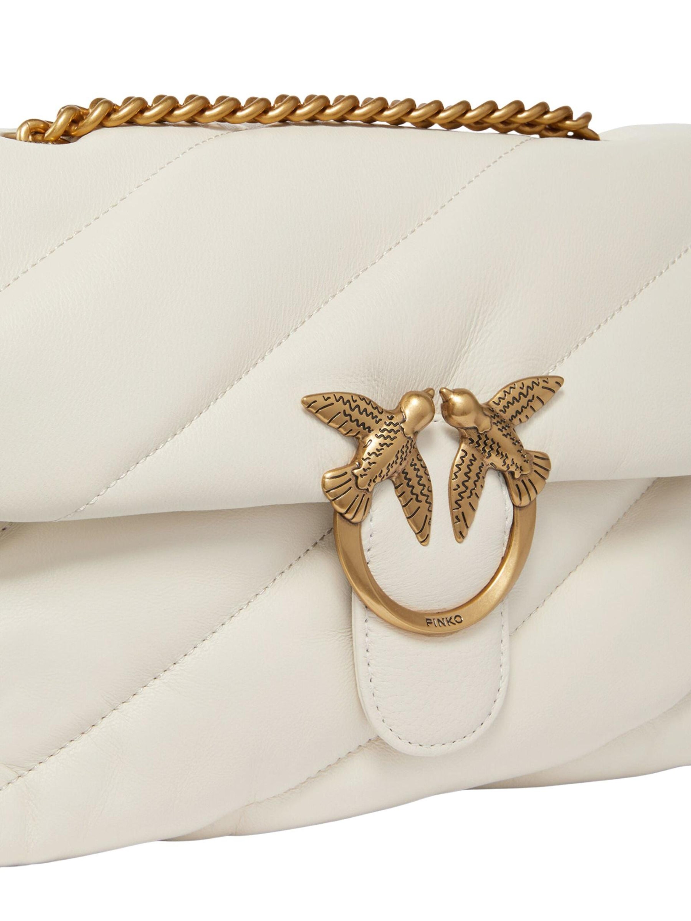 PINKO - Malas de tiracolo 'Pinko Sacs à main Love Puff Classic Cl Sheep Nap Blanc' em branco