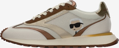 Karl Lagerfeld Matalavartiset tennarit värissä ruskea / kulta / kivenharmaa / offwhite, Tuotenäkymä