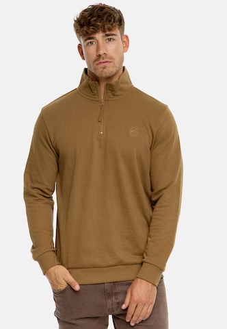 INDICODE JEANS Sweatshirt 'Brandt' in Brown: front