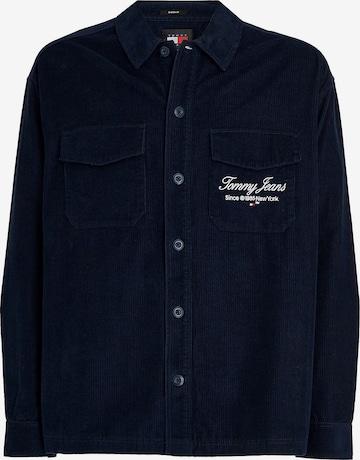 Tommy Jeans Regular fit Button Up Shirt in Blue: front