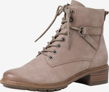 TAMARIS Lace-Up Ankle Boots in Beige: front