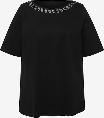 T-shirt Ulla Popken en noir : devant