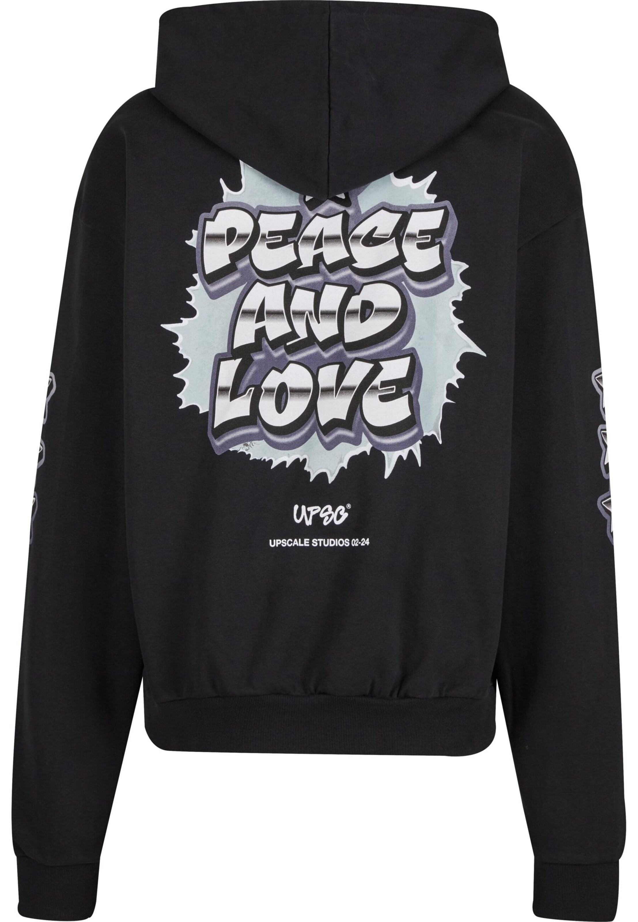 MT Upscale Sweatshirt 'Peace & Love' in Zwart