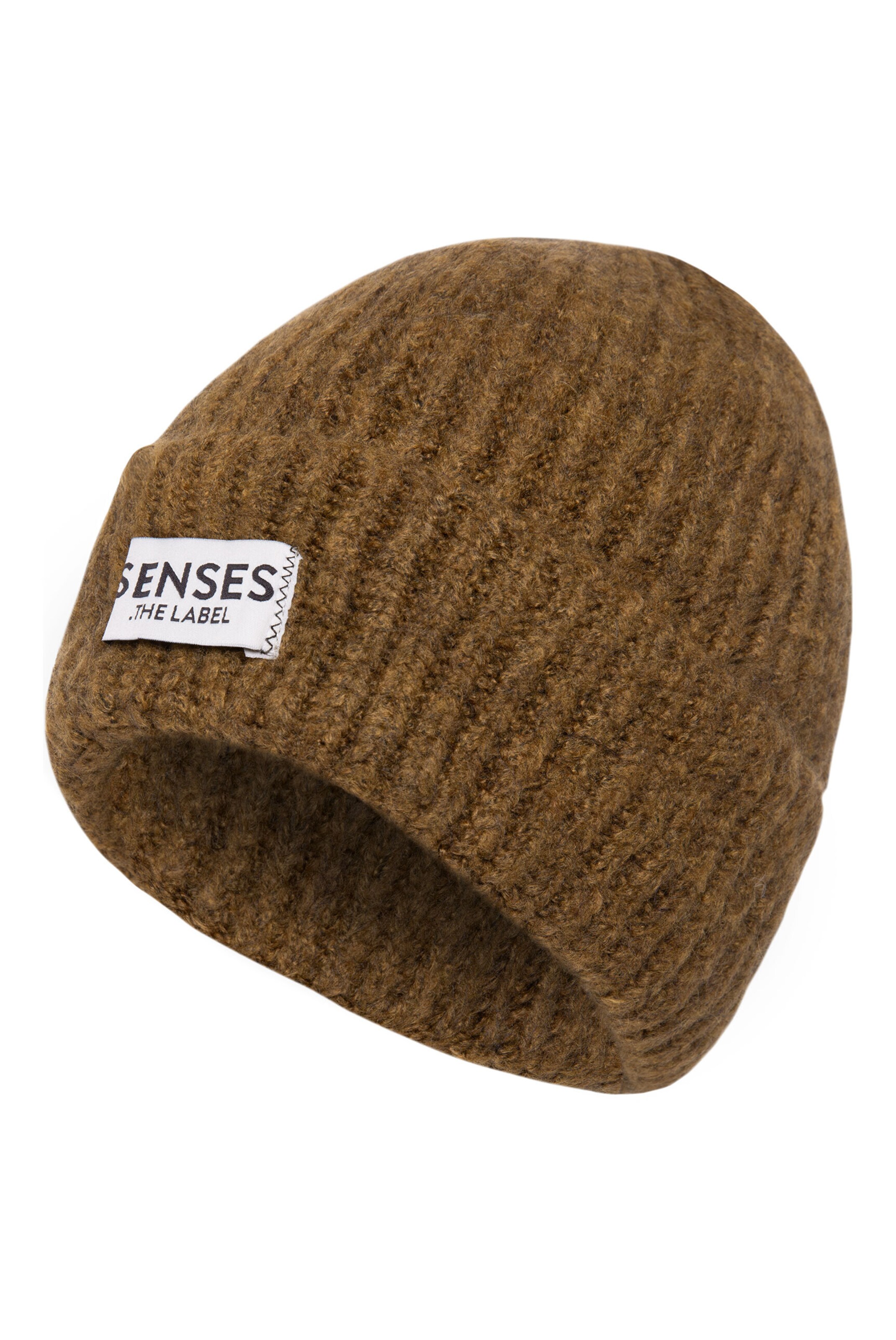 SENSES.THE LABEL Beanie in Brown: front
