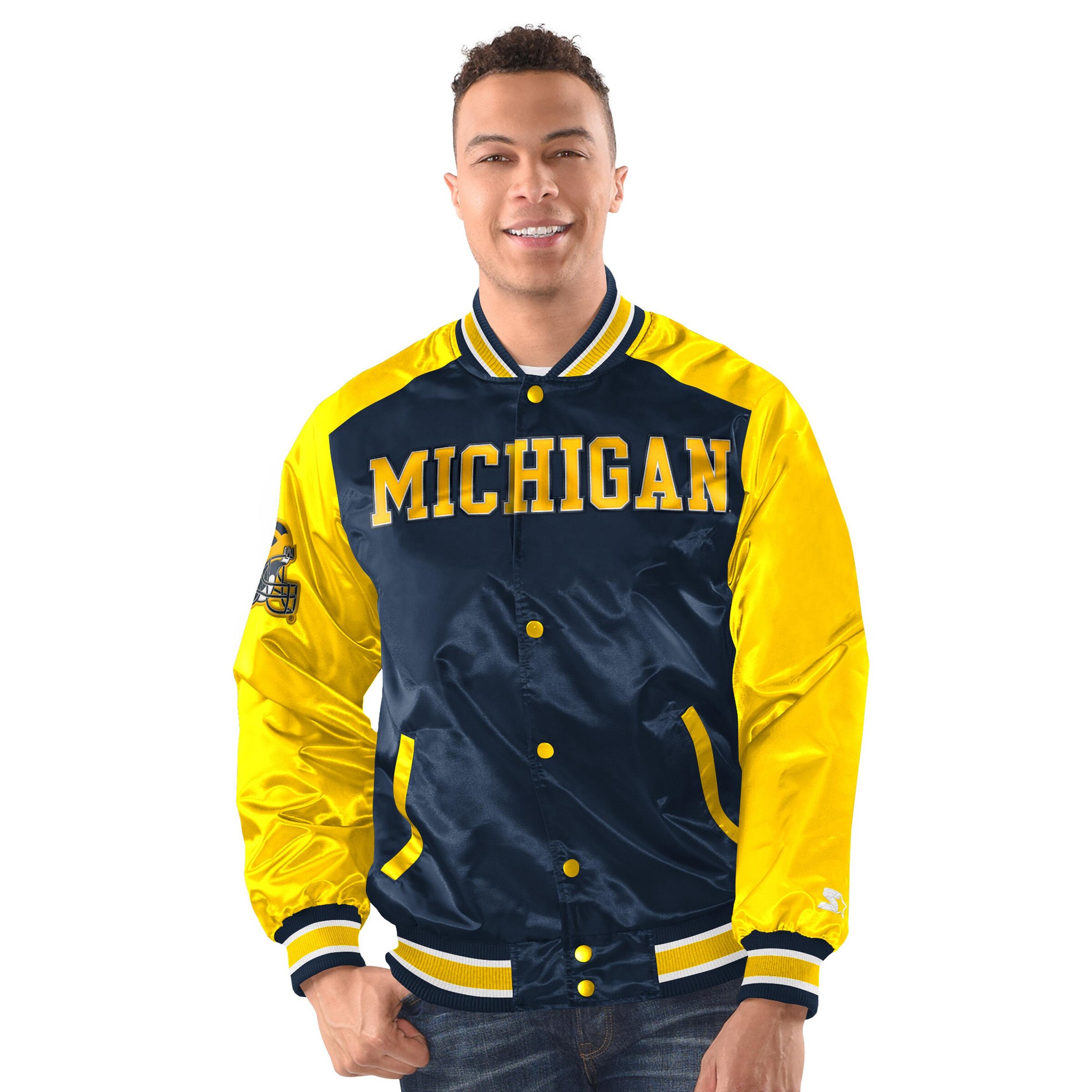 Starter Between-Season Jacket 'Michigan' in Blue: front