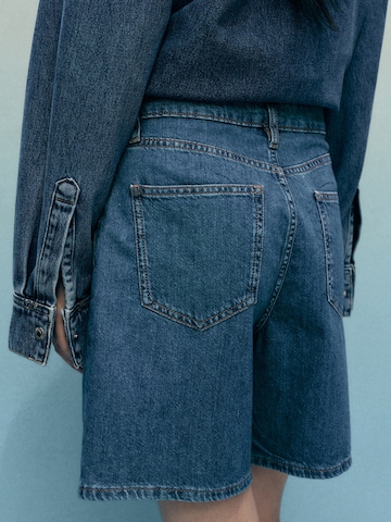MANGO Loosefit Pressveckade jeans 'MARINA' i blå