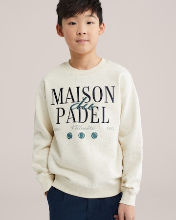 WE Fashion Свитшот в Бежевый: спереди