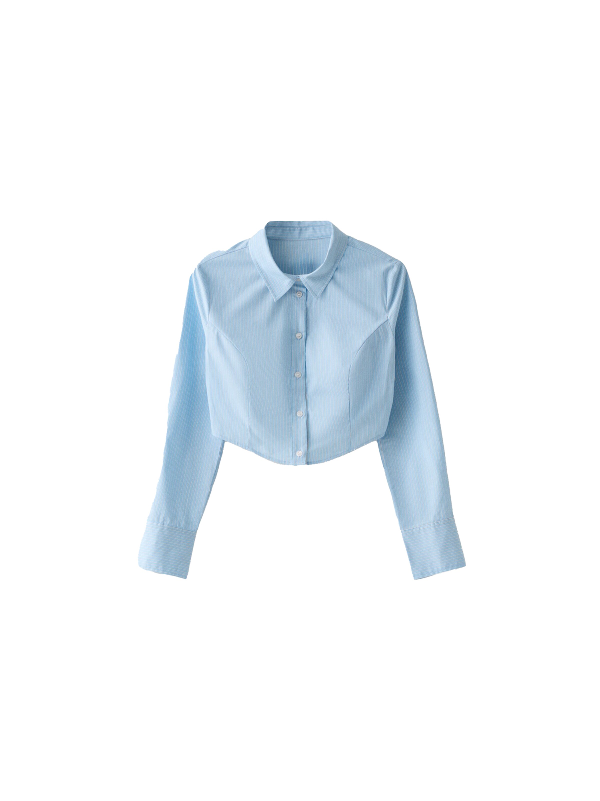 Bershka Блуза в синьо: отпред