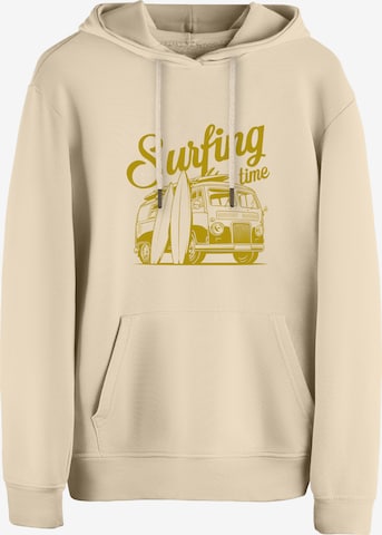 Sweat-shirt 'Surf Time - Urlaub & Meer' Cotton Prime en beige : devant