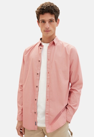 TOM TAILOR Regular fit Button Up Shirt in Red: front