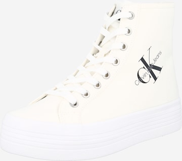 Calvin Klein Jeans High-Top Sneakers in White: front