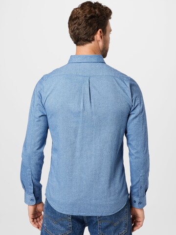 KnowledgeCotton Apparel Regular Fit Hemd 'ELDER' in Blau