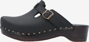 BERKEMANN Clogs 'Riemen-Toeffler' in Black: front