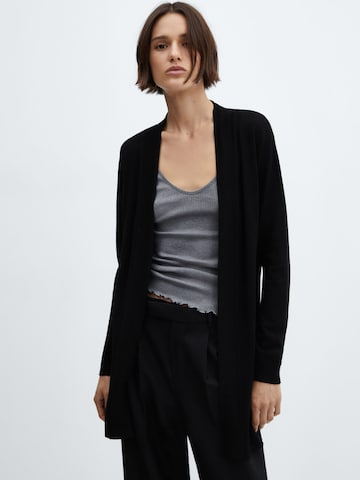 MANGO Knit Cardigan 'ALMA' in Black: front