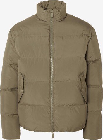 SELECTED HOMME Winter Jacket in Green: front