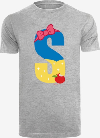F4NT4STIC Shirt 'Disney Alphabet S Is For Snow White' in Grey: front