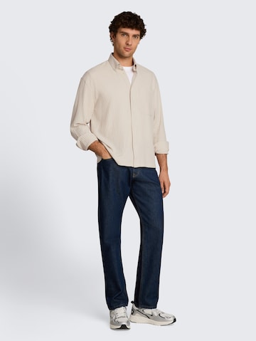 TOM TAILOR DENIM Comfort fit Button Up Shirt in Beige