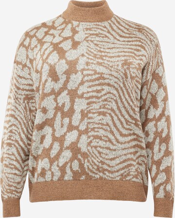 Vero Moda Curve Sweter 'VERA' w kolorze brązowy: przód