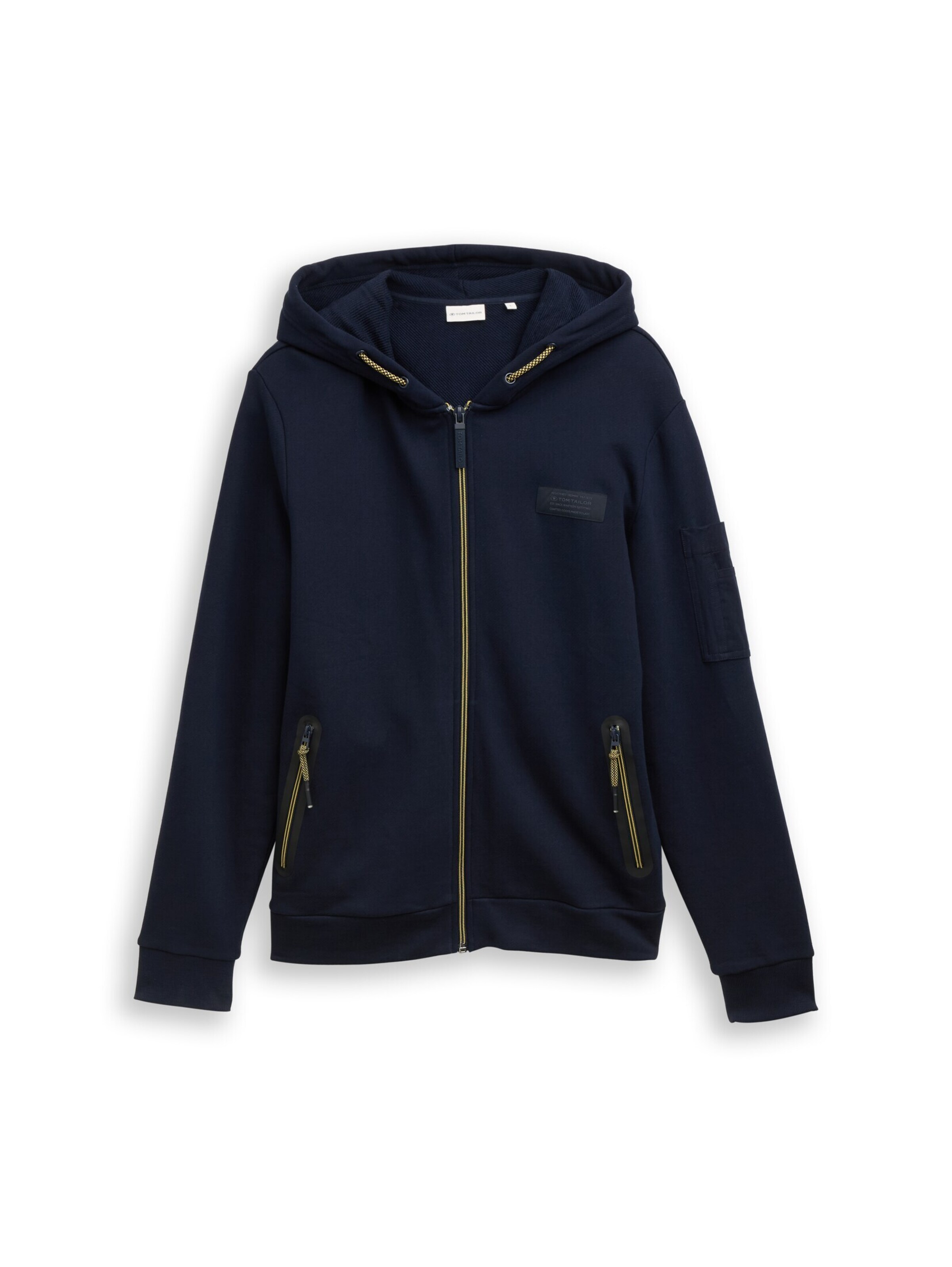 TOM TAILOR Zip-Up Hoodie in Blue: front