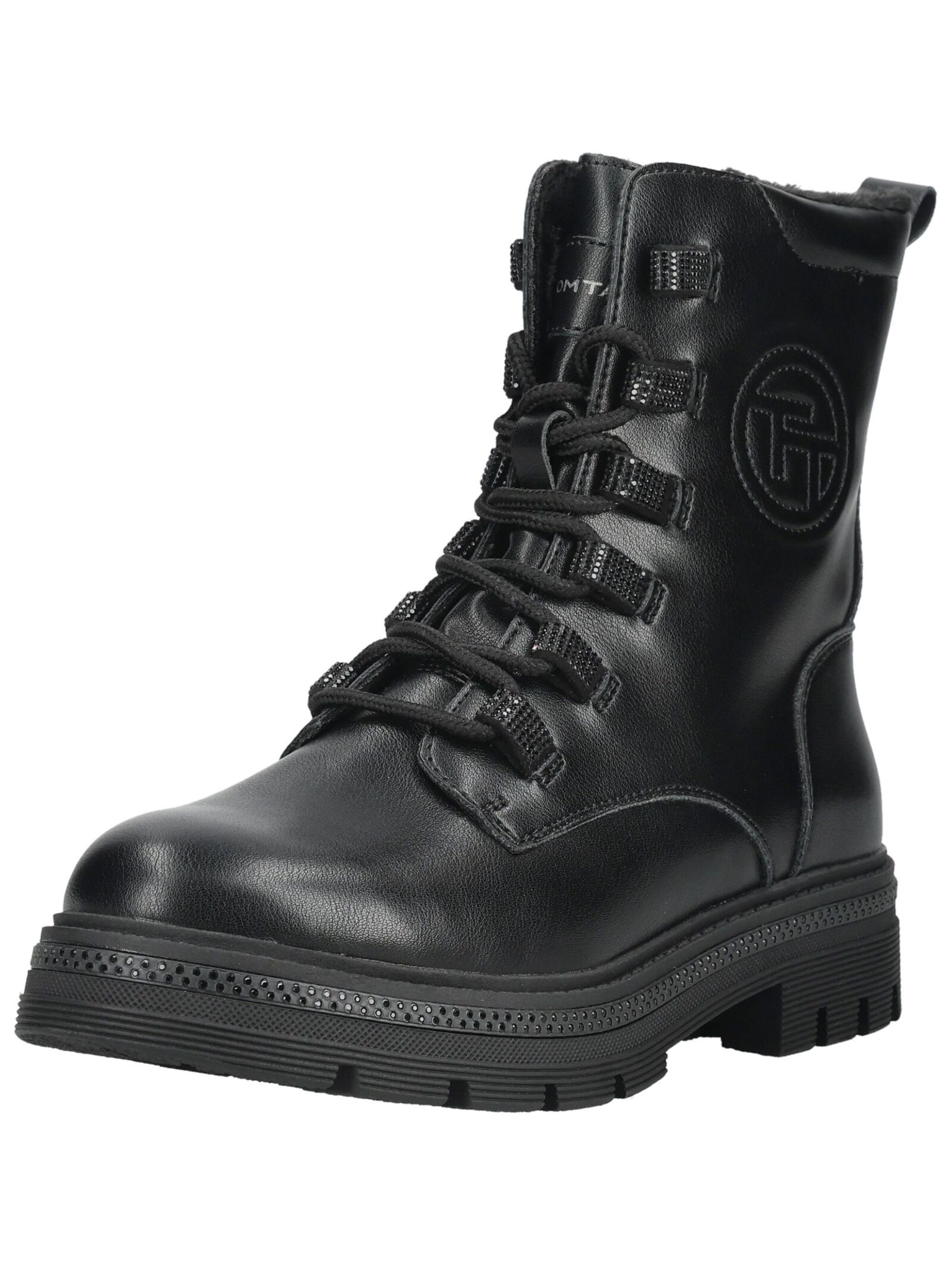 TOM TAILOR Schnürstiefelette in Schwarz: Vorderseite