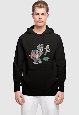 ABSOLUTE CULT Sweatshirt 'Tom and Jerry - Tom Egg Hunt' in Zwart: voorkant