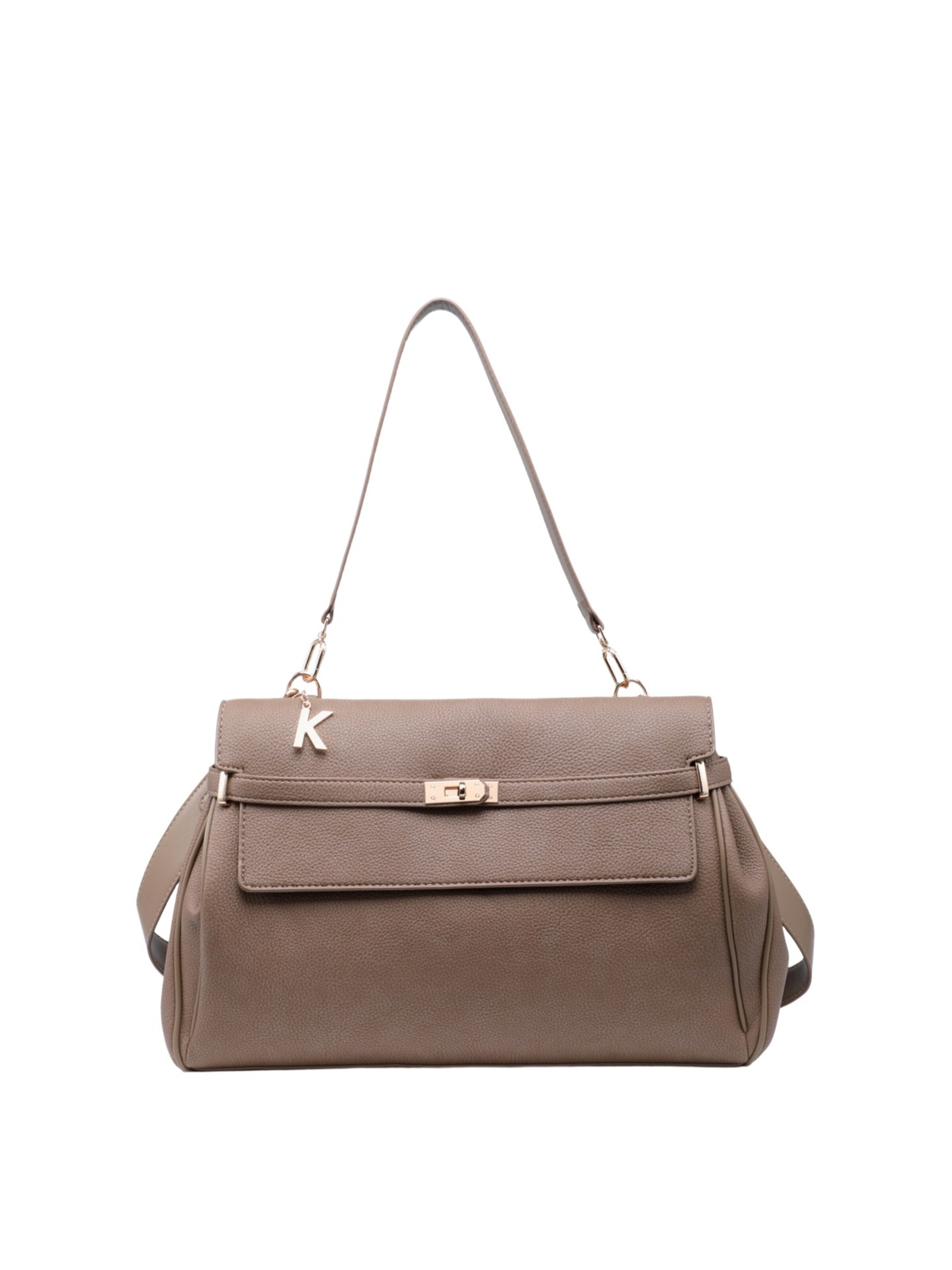 Borsa a mano di Kassandra in beige: frontale