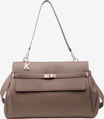 Borsa a mano di Kassandra in beige: frontale