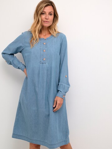 Cream Dress 'Marion' in Blue: front