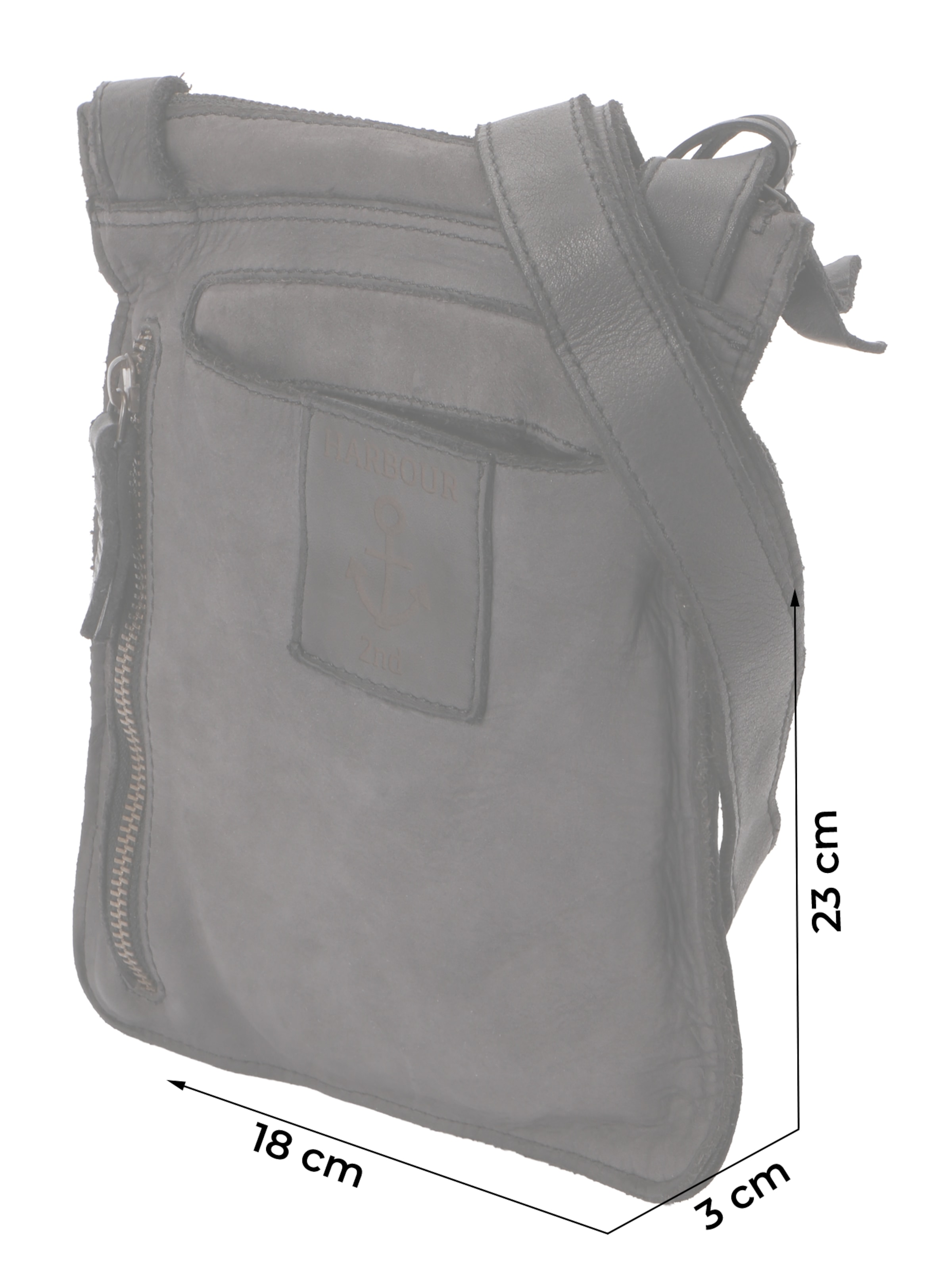 Harbour 2nd Skuldertaske 'Moritz-2' i sort: forside