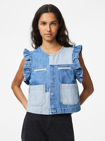 Camicia da donna 'PCFie' di PIECES in blu: frontale