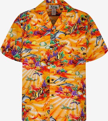 KY's Regular fit Button Up Shirt 'Aquarium' in Orange: front