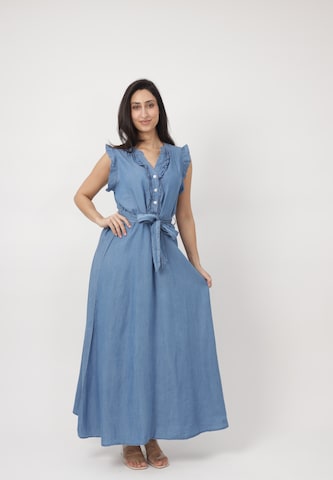 Elara Dress in Blue: front