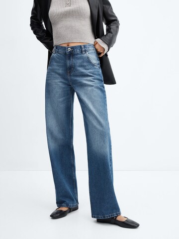 MANGO Wide leg Jeans 'INES' in Blauw: voorkant